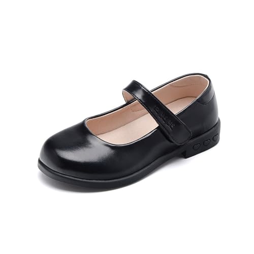 Generisch Mary Janes Mädchen Schwarzes Glattleder Weiche Gepolsterte Sohle Für Schulaufführungen Hochzeiten Formelle Events Mädchen Schuhe Alter 3 bis 16 von Generisch