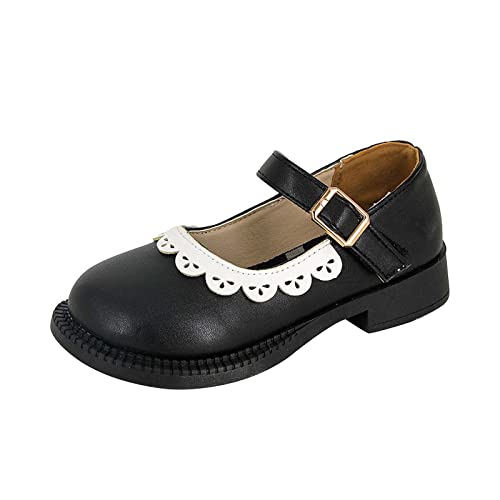 Generisch Mary Janes Mädchen Weiche Sohle Lederkonstruktion Schnürung Flexible Passform Für Erstläufer Freizeit Mädchen Schuhe von Generisch