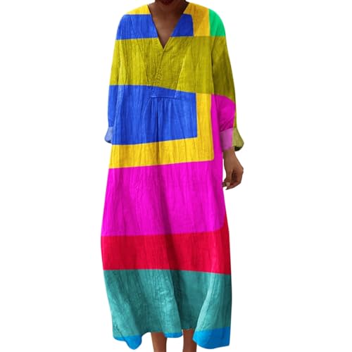 Generisch Maxikleid Damen, Kleidung Damen, Strandkleid Lang Maxikleider V Ausschnitt Sommerkleider Leicht Und Luftig Boho Kleid Elegante Midikleid Freizeitkleid, Must Have von Generisch