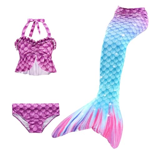 Generisch 𝙈eerjung𝙛rauen𝙛losse Mädchen Mit Bikini Set schwimm𝙛lossen Kinder 𝙈eerjung𝙛rau Bikinis Badeanzug Sommer 𝙈eerjung𝙛rauen Swimsuits Badebekleidung Für 4-13 Jahre von Generisch