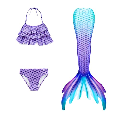 Generisch 𝙈eerjung𝙛rauen𝙛losse Mädchen Mit Bikini Set schwimm𝙛lossen Kinder 𝙈eerjung𝙛rau Bikinis Badeanzug 𝙛lossen 𝙈eerjung𝙛rauen Badekleid Badebekleidung Für 4-13 Jahre von Generisch