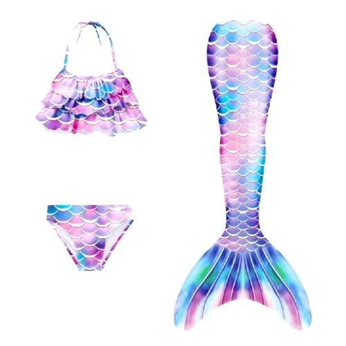 Generisch Meerjung𝙛rauen𝙛losse Mädchen Mit Bikini Set schwimm𝙛lossen Kinder 𝙈eerjung𝙛rau Bikinis Badeanzug 𝙛lossen 𝙈eerjung𝙛rauen Badekleid Badebekleidung von Generisch