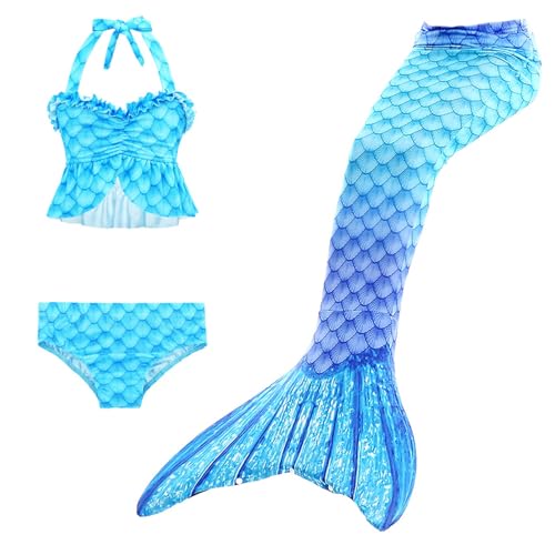 Generisch 𝙈eerjung𝙛rauen𝙛losse Mädchen Mit Bikini Set schwimm𝙛lossen Kinder 𝙈eerjung𝙛rau 𝙈eerjung𝙛rauen Badeanzug 𝙈ono𝙛losse Bikinis Badekleid Für 4-13 Jahre von Generisch