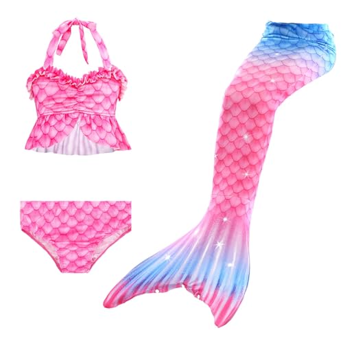 Generisch 𝙈eerjung𝙛rauen𝙛losse Mädchen Mit Bikini Set schwimm𝙛lossen Kinder 𝙈eerjung𝙛rau 𝙈eerjung𝙛rauen Badeanzug 𝙈ono𝙛losse Bikinis Badekleid Für 4-13 Jahre von Generisch