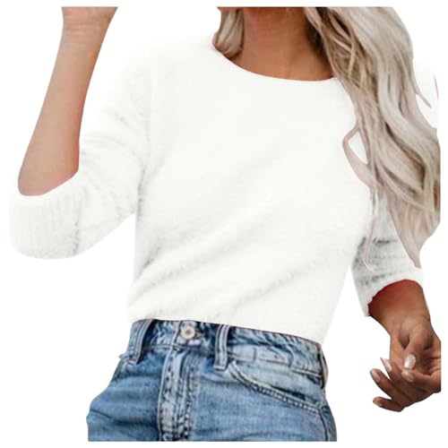 Generisch Meine Angebote Pullover Damen Winter Fleece Flauschig Pulli Fleecepullover Lang Weich Langarmshirt Warm Sweatshirt Fleecepulli Plüsch Tops Oberteile Black Friday Angebote 2024 Ab Wann Datum von Generisch