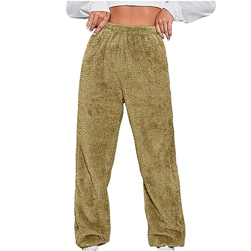 Generisch Meine Bestellungen Anzeigen Winterhose Damen Warm Plüsch Hose Einfarbig Flanell Hosen Verdicken Heimhose Thermo Teddyhose Große Größen Fleecehose Weich Bequem von Generisch