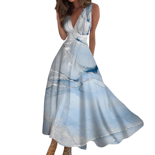 Generisch Meine Rechnung Einsehen Deals des Tages Sommerkleid Damen Lang Boho Kleid Strandkleid V-Ausschnitt Abendkleider Elegant Für Hochzeit Sommerkleider Leicht Und Luftig Maxikleider Outlet Shop von Generisch