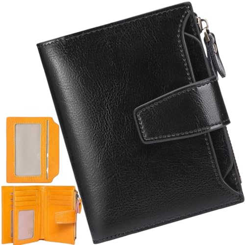 Generisch Men's Blocking Bifold Wallet,PU Leather Zipper Pocket Anti Theft Coin Wallet,Credit Card Slots Purse with Id Window von Generisch