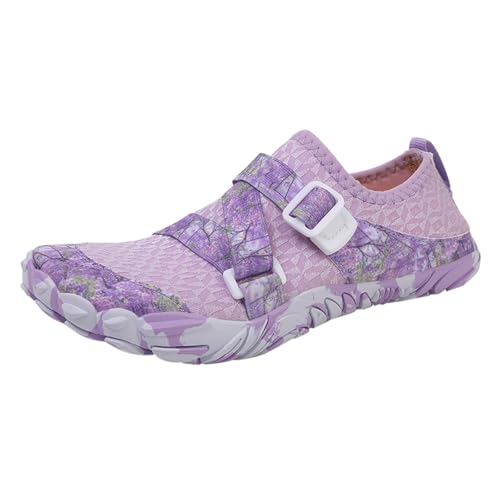Generisch Men's Outdoor Shoes Breathable Quick Drying Beach Snorkelling Swimming Shoes Anti Cut Anti Rafting Water Shoes Herren Wasserdicht Schuhe (Purple, 44) von Generisch