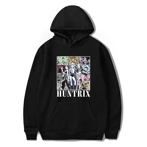 Generisch Mengmiao Huntrix Kpop Hoodie Unisex, KPop De-Mon H-Hunters Kapuzenpullover mit Anime-Druck, Huntr/x Langarm Sweatshirt Tops, Modisches Streetwear Oberteil für Fans & Freizeit von Generisch