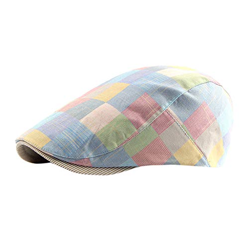Generisch Mens Flat Mesh Summer Hat Warm Classic Newsboy Cap Unisex Beret Peaked Cap Herren Baumwolle Vintage Flat Cap Cotton Flat Gatsby Newsboy Driving Hat von Generisch
