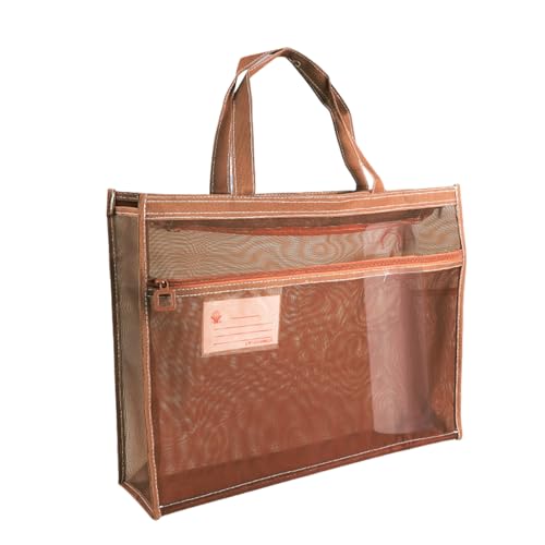 Generisch Mesh-Kunstbedarfstasche, Mesh-Kunsttasche | 17 X 13 X 4,4 Zoll Transparenter Dokumenten-Organizer Mit Griff Und Reißverschluss,A3-Kunstwerkhalter Für Poster, Malbuch, Aquarell-Skizzenbuch von Generisch