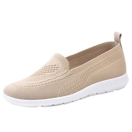 Generisch Mesh Loafers Damen Flache Schuhe Breathable Walkingschuhe Bequem Freizeitschuhe Kleidschuhe Halbschuhe Dicke SohlenhöHe Sommerschuhe Slip On Damenschuhe für Hochzeit Business von Generisch
