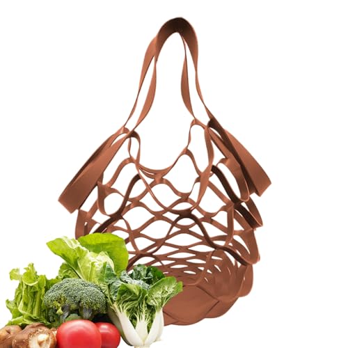 Generisch Mesh Tote - Einkaufstasche Flach Packbar Für Damen - Leichtes Atmungsaktives Hobo Handtaschen Großes Fassungsvermögen Für Frauen Sommer Mädchen Schule Urlaub Gym Picknick Strandurlaub von Generisch