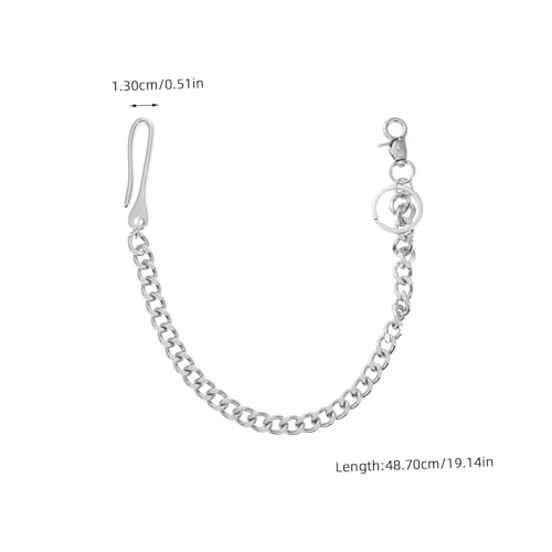 Generisch Metal Pants Chain Robustes Metall Jeanskette mit Feiner Verarbeitung Unisex Hip Hop Punk Stil Vielseitige Hosenkette Motorrad Hosen Zubehör für Herren Damen von Generisch