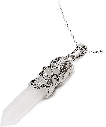 Metalldraht umwickelt Kristallstein Anhänger Halskette Kristalle Stein Halsketten Edelstein Quarz Schmuck für Frauen von Generisch