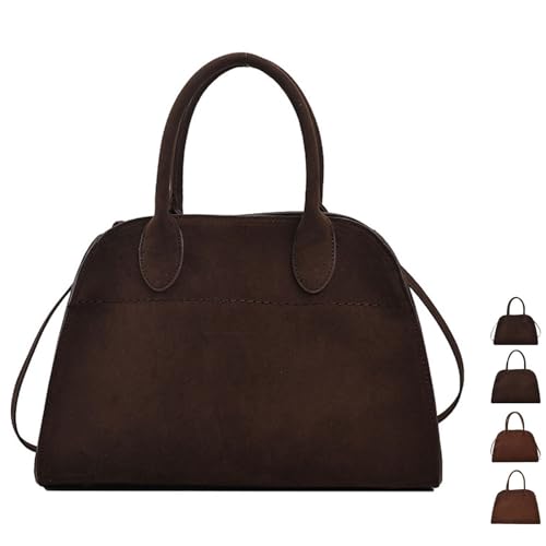 Generisch Modavo Tasche, Modavo Wildleder Tasche, Modavo Wildleder Tote Tasche, Modavo Pariser Bummeltasche, Mode Retro Umhängetasche, Tasche mit großer Kapazität (Coffee,S) von Generisch