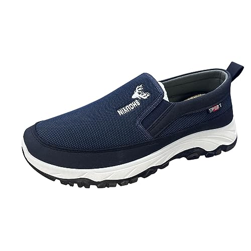 Generisch Mode Frühjahr und Sommer Herren Sportschuhe Dicke Sohlen rutschfeste Bequeme Einfarbige Weiche Stoffoberseite Beleg Auf Lässigem Stil Sneaker Mit Rollen Herren (Blue, 41) von Generisch