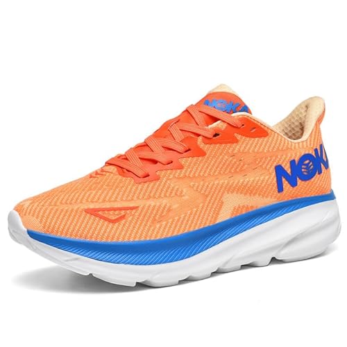 Generisch Mode Herren Laufschuhe mit Dicker Sohle Atmungsaktive Sportschuhe Marathon Laufschuhe im Freien (Hellorange,43) von Generisch