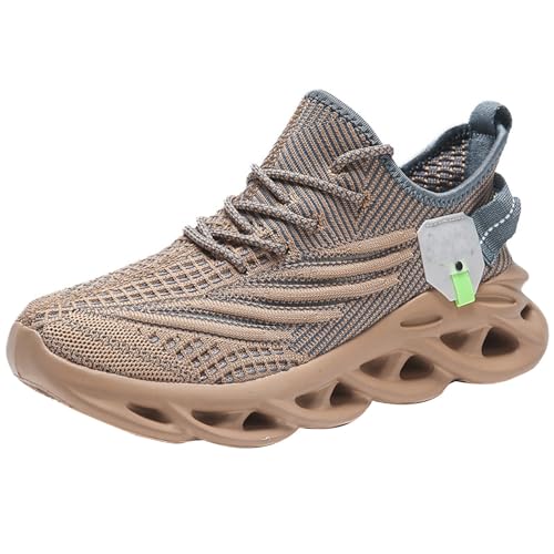 Generisch Mode Herren Sommer Mesh Atmungsaktive Sportschuhe Modische Laufschuhe Sneaker Schnürsenkel Herren (Khaki,8.5) von Generisch