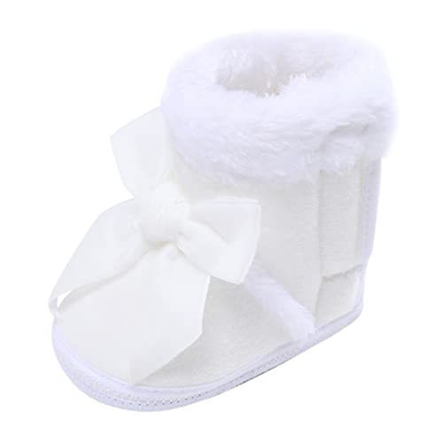 Generisch Mode Schuhe Jungen Warme Bodensocken Schneeschuhe Weiche Bequeme Stiefel Lauflernschuhe Säuglingskleinkind Hausschuhe Modeschuhe Barfußschuhe (White, 19 Infant) von Generisch