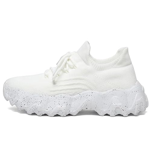 Generisch Mode Trend Sportschuhe rutschfeste und verschleißfeste Laufschuhe Atembare leichte Freizeitschuhe (Weiß,46) von Generisch