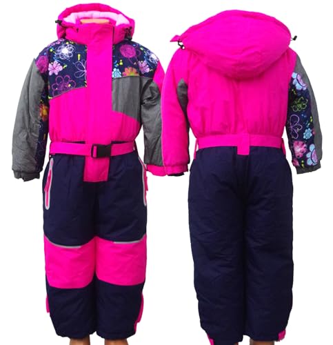 Generisch Moderei Schneeanzug für Kinder, Mädchen Schneeoverall, Skianzug, Skioverall Gr. 98-128 (Rosa, 128) von Generisch