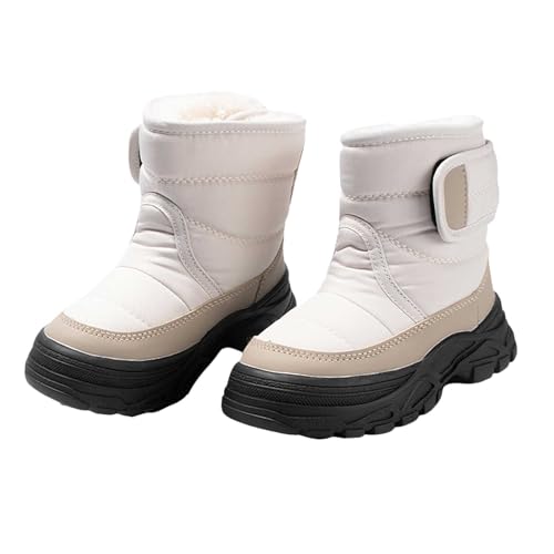 Generisch Modische Mädchen Stiefeletten, Wasserabweisende Winterstiefel mit Fellfutter, Warme Kinderstiefel Bequeme Schnürschuhe Outdoorschuhe für Mädchen Herbst & Winter Spaziergang Schule von Generisch