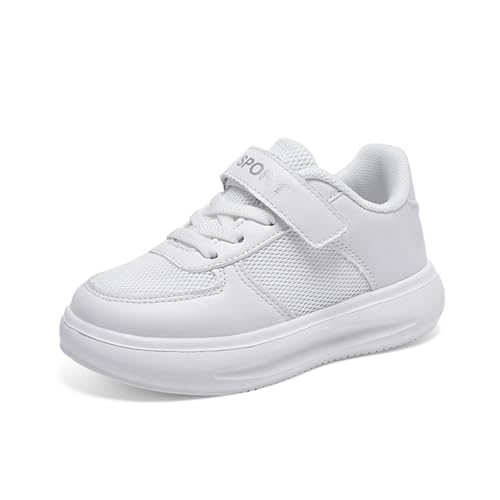 Generisch Modische -Sportschuhe für Mädchen Leichte Atmungsaktive Sneakers mit Rutschfester Sohle Bequeme Mesh-Schuhe für Schule Freizeit (White2, 28.5 Little Child) von Generisch