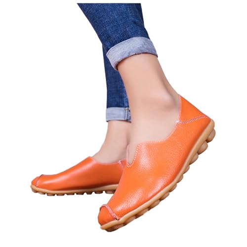 Generisch Mokassins Damen Business Halbschuhe Bequeme Wildleder Schuhe Sommerschuhe Atmungsaktive Stoffschuhe Slipper Anzugschuhe College Leder Loafer Vintage Flachschuhe Casual von Generisch