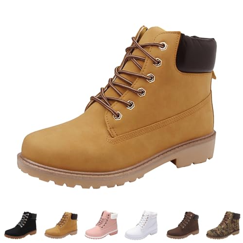 Generisch Motorradstiefel Herren Wasserdichte Wanderstiefel Warme Stiefel Herren Winterstiefel Warme Bequeme Elegante Leder Schneestiefel Mode SchnüRboots Herbst Stiefeletten SchnüRstiefeletten Boots von Generisch