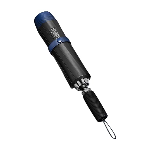 Generisch Moyao Extra Large 135 Vollautomatischer Reverse-Auto-Regenschirm, größerer, verstärkter, verdickter, windabweisender tragbarer Faltschirm für Regen oder Regen (Blau) von Generisch