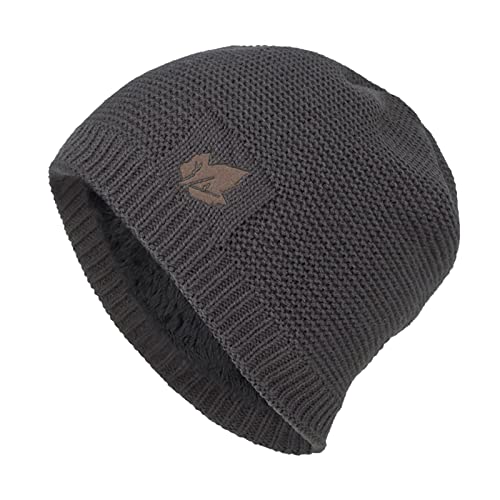 Generisch Mütze Herren Herbst mit Pompom Groß Dünn Winter Strickmützen Wollmütze Orange Warm Elegant Beanie Mütze XL Baumwolle Strickmütze Wintermütze von Generisch