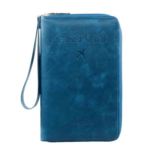 Generisch Multi-Functional Passport Wallet,Travel Wallet for Men & Women,Secure Id Card Organizer with Anti-Theft Protection for Credit Cards,Tickets and Cash (Blue) von Generisch