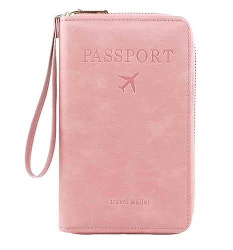 Generisch Multi-Functional Passport Wallet,Travel Wallet for Men & Women,Secure Id Card Organizer with Anti-Theft Protection for Credit Cards,Tickets and Cash (Pink) von Generisch