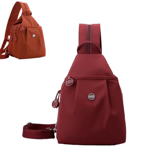 Generisch Multifunktionaler Rucksack Damen – Wasserdichte Brusttasche mit großer Kapazität, Umhängetasche Crossbody Bag, Mehrschichtiger Sling Backpack für Reisen, Wandern & Alltag von Generisch