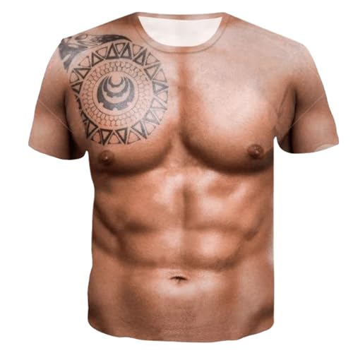 Generisch Muskelshirts Herren Fasching Pullover Sportswear Sixpack Muskelattrappe Oberteil Langarm Muskelshirt Tunika Tops Funktionsshirts Männer Große Größen Frontprint Streetwear Sweatshirt von Generisch