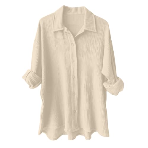 Generisch Musselin Bluse Damen Oversized Lang Longbluse Sommer Hemdbluse Lässig Baumwolle Oberteile Leinenbluse Große Größen Generisch Musselin Bluse Damen Oversized Lang Longbluse Sommer Hemdbluse Lässig Baumwolle Oberteile Leinenbluse Große Größen von Generisch