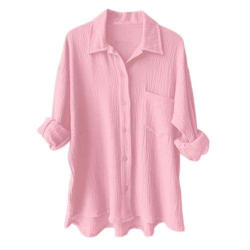 Generisch Musselin Bluse Damen Oversized Lang Longbluse Sommer Hemdbluse Lässig Baumwolle Oberteile Leinenbluse Große Größen Generisch Musselin Bluse Damen Oversized Lang Longbluse Sommer Hemdbluse Lässig Baumwolle Oberteile Leinenbluse Große Größen von Generisch