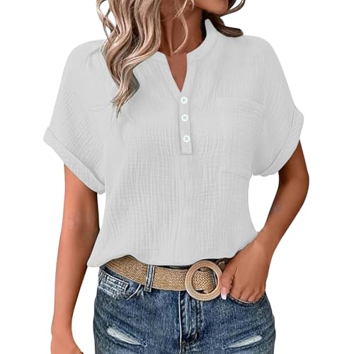Generisch Musselin Bluse Damen Sommer Blusenshirt Tunika Tops Oversize Leinenhemd Locker Tunika Modern Oberteile Bekleidung Bluse Damen Große Größen Dünnes Klimatisiertes Hemd Generisch Musselin Bluse Damen Sommer Blusenshirt Tunika Tops Oversize Leinenhemd Locker Tunika Modern Oberteile Bekleidung Bluse Damen Große Größen Dünnes Klimatisiertes Hemd von Generisch