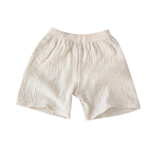 Generisch Musselin Shorts Mädchen Baby Sommer Einfarbige Hohe Taille Kurze Hose mit Gummibund Casual Locker Sommerhose Kleinkinder Kinder Leicht und Luftig Sport Short Dünn Bequem Kurz Hosen von Generisch