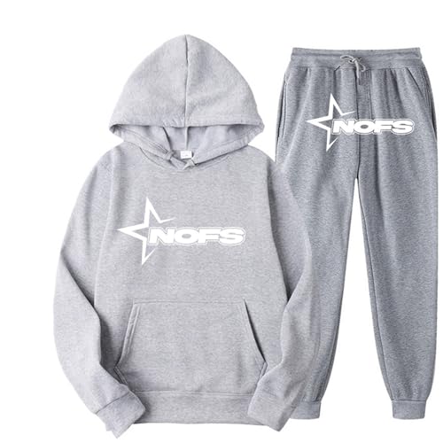 Generisch NOFS Jogginganzug Streetwear Tracksuit für Herren NOFS Trainingsanzug Buchstaben Druck Lose Hoodies und Jogginghosen Y2K Tracksuit Essentials Unisex Pullover Tech Fleece Anzug von Generisch