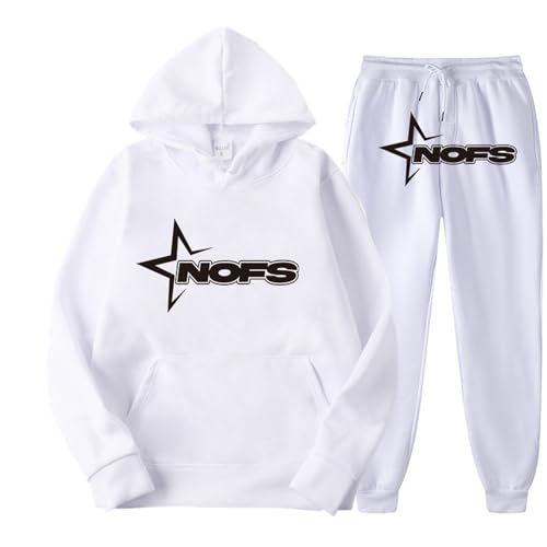 Generisch NOFS Jogginganzug Streetwear Tracksuit für Herren NOFS Trainingsanzug Buchstaben Druck Lose Hoodies und Jogginghosen Y2K Tracksuit Essentials Unisex Pullover Tech Fleece Anzug von Generisch