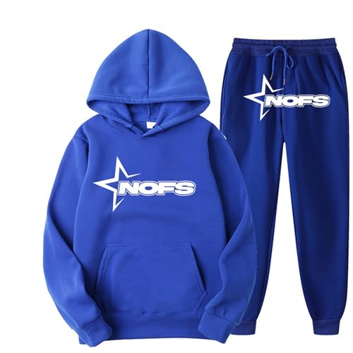 Generisch NOFS Jogginganzug Streetwear Tracksuit für Herren NOFS Trainingsanzug Buchstaben Druck Lose Hoodies und Jogginghosen Y2K Tracksuit Essentials Unisex Pullover Tech Fleece Anzug von Generisch