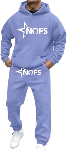 Generisch NOFS Jogginganzug Streetwear Tracksuit für Herren NOFS Trainingsanzug Buchstaben Druck Lose Hoodies und Jogginghosen Y2K Tracksuit Essentials Unisex Pullover Tech Fleece Anzug von Generisch