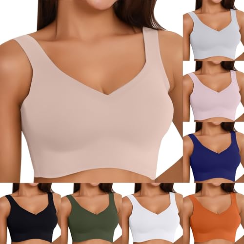 Generisch Nahtlose BHS, vollständige Abdeckung, kabelloser Push-up-BH für Damen, Bequeme Bralettes mit V-Ausschnitt und Unterstützung Damen Sport BHS ohne Bügel Push up Ultrakomfortable Damen-BHS von Generisch