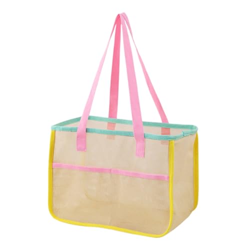 Generisch Netz Strandtasche, Netz-Strandtasche Für Damen, Sanddichter Großer Aufbewahrungsorganizer Für Outdoor Einkauf Picknick Urlaub Sommer Handtücher Spielzeug Wasserflaschen von Generisch