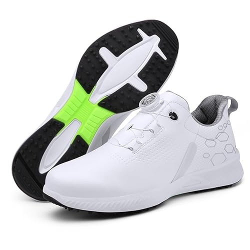 Generisch Neu Golfschuhe Männer Freizeit Sportschuhe Rutschschutz Golfschuhe (Weiß ohne Nägel,43) von Generisch