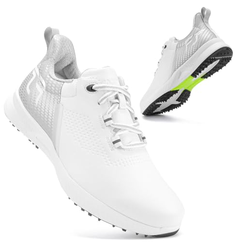 Generisch Neu Golfschuhe Männer Freizeit Sportschuhe Rutschschutz Golfschuhe (Weißes Grau,45) von Generisch