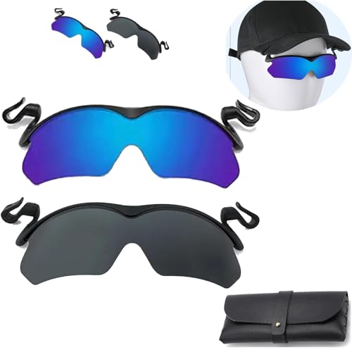 Generisch Neu für 2024 Clip-on Cap Sport-Sonnenbrille, Clip-on-Sonnenbrille, Herren Clip-on-Sonnenbrille für Angeln, Radfahren, Wandern, Reiten.（2er-Pack） von Generisch